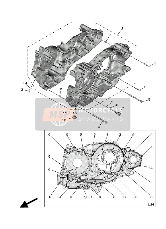 Yamaha TMAX DX ABS 2018 Crankcase for a 2018 Yamaha TMAX DX ABS